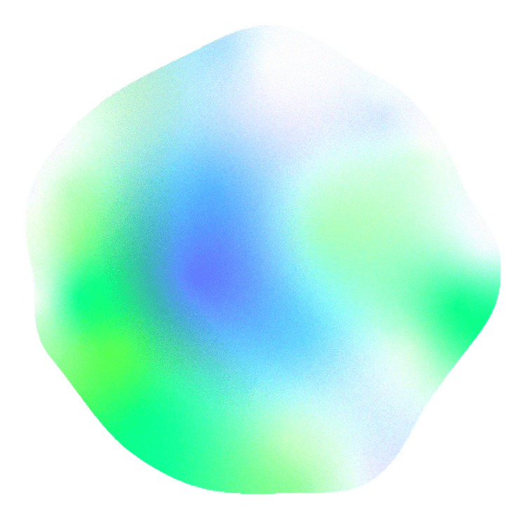 Bolha com cores gradientes no canto inferior direito